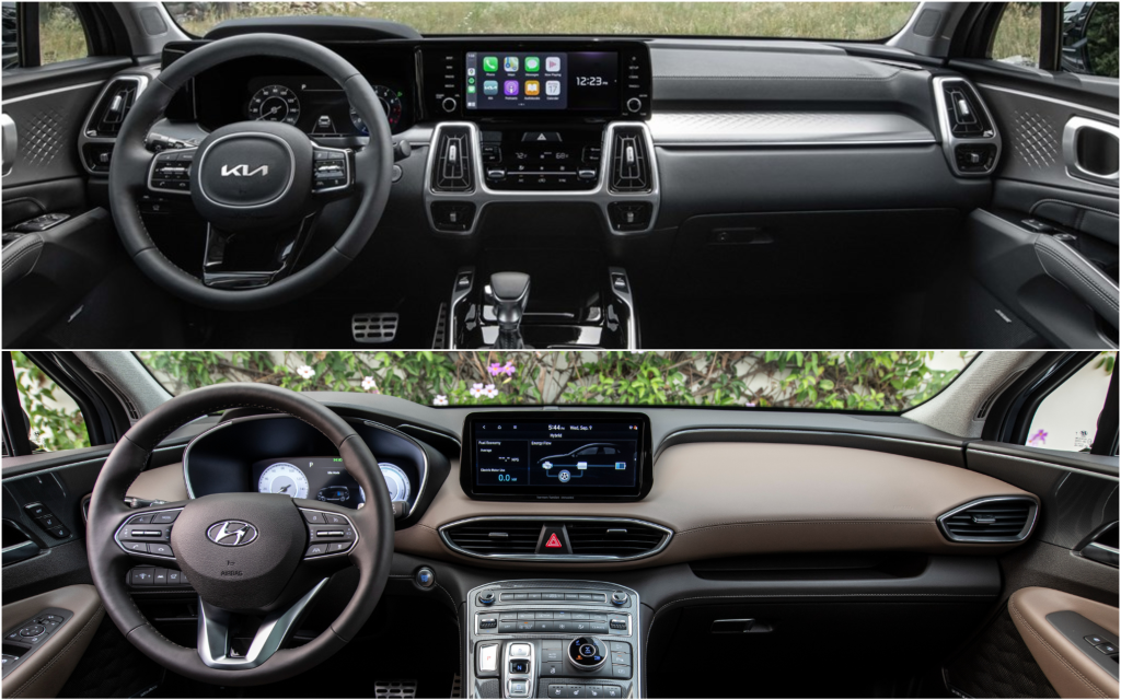 Interior Comfort and Space Kia Sorento and Hyundai Santa Fe